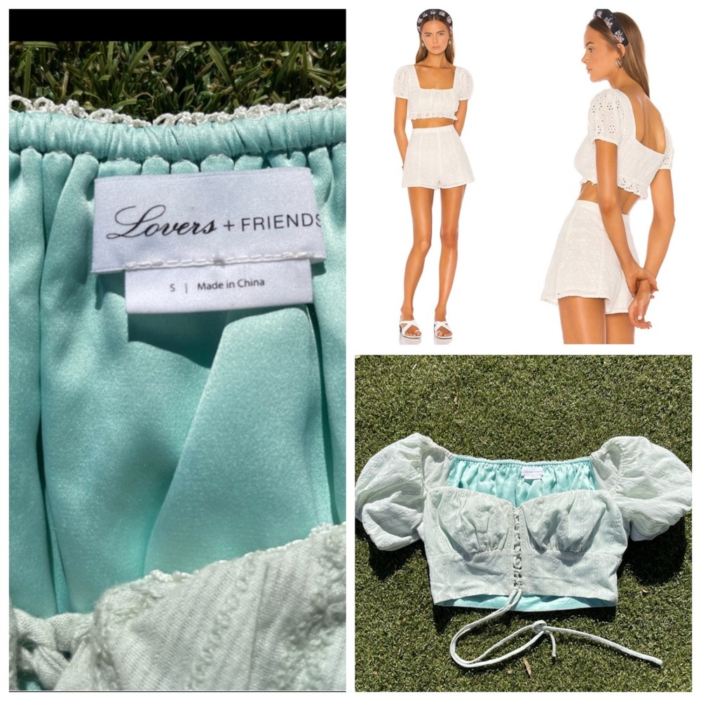 Lovers And Friends Lace Up Cropped Top.